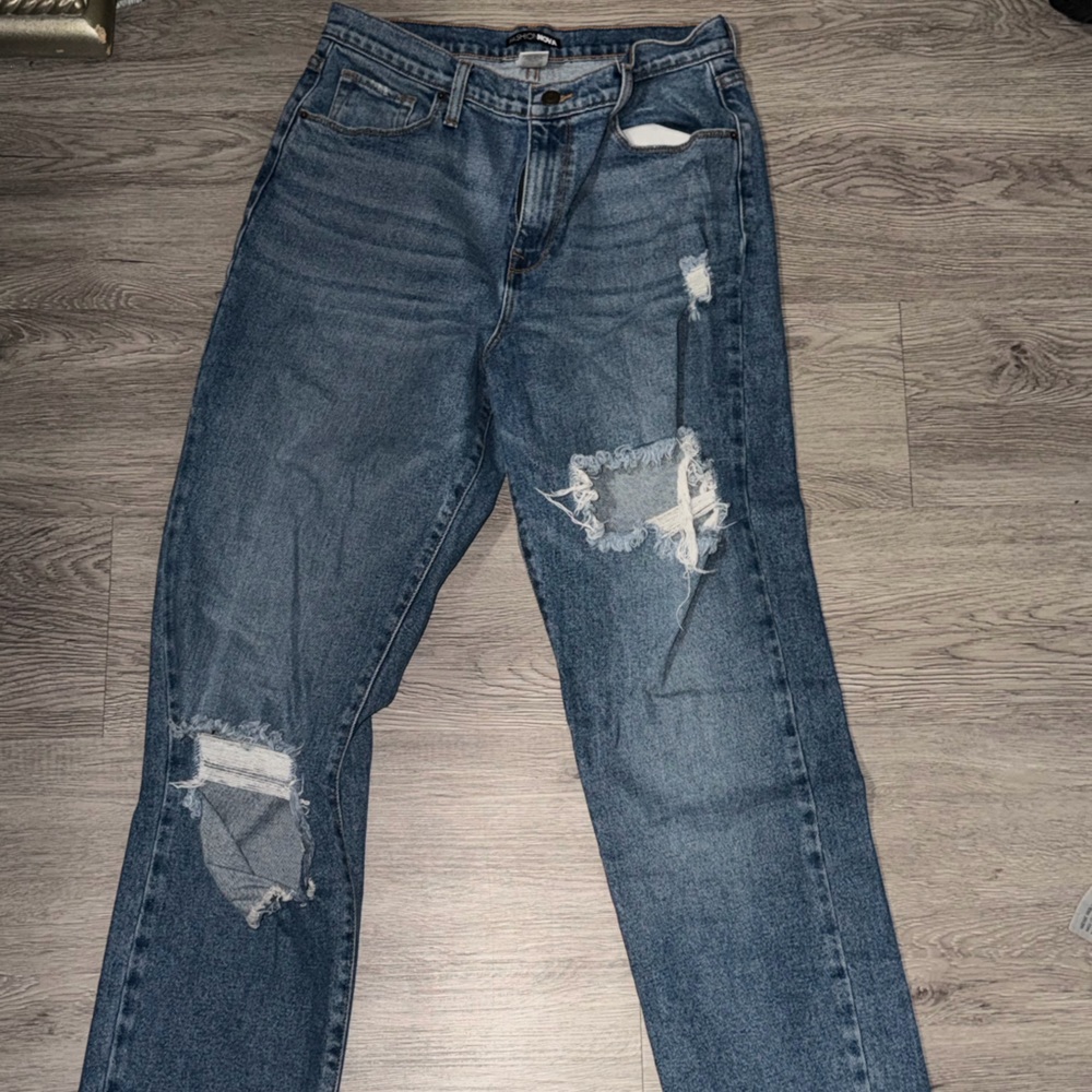 Fashion Nova Men's Ripped Blue Skinny Jeans